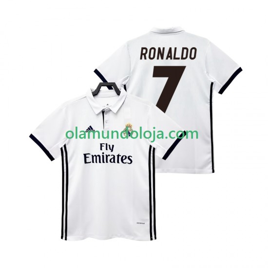 Camisola Real Madrid CRISTIANO RONALDO 7 2017 2018 Retro Homem Equipamento Primeiro Manga Curta
